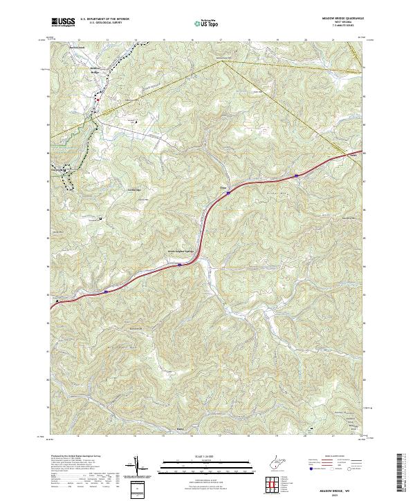 Meadow Bridge topographic map thumbnail
