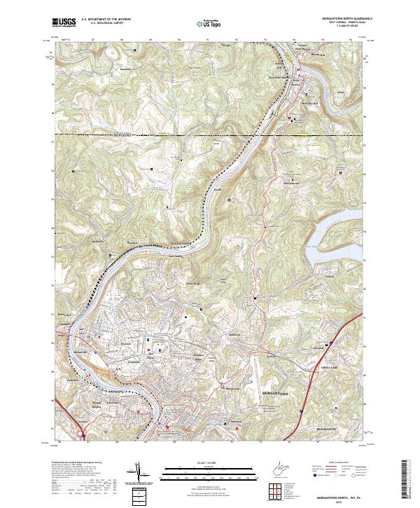 Morgantown North topographic map thumbnail