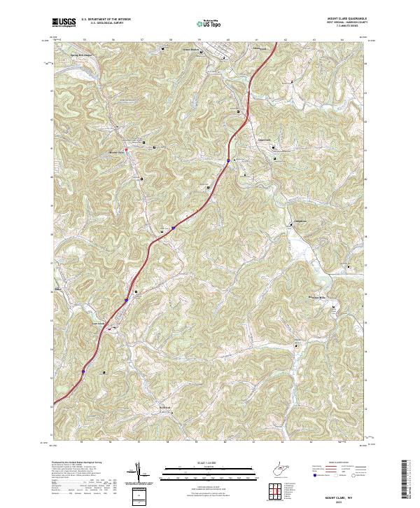 Mount Clare topographic map thumbnail