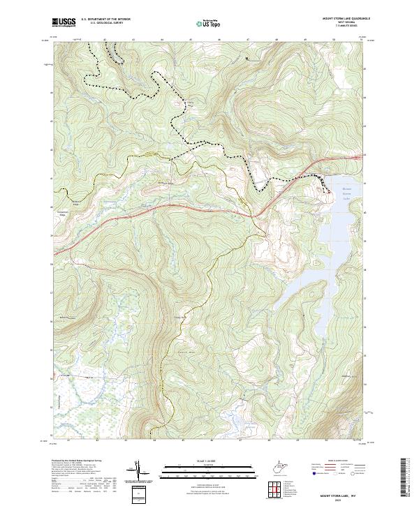 Mount Storm Lake topographic map thumbnail