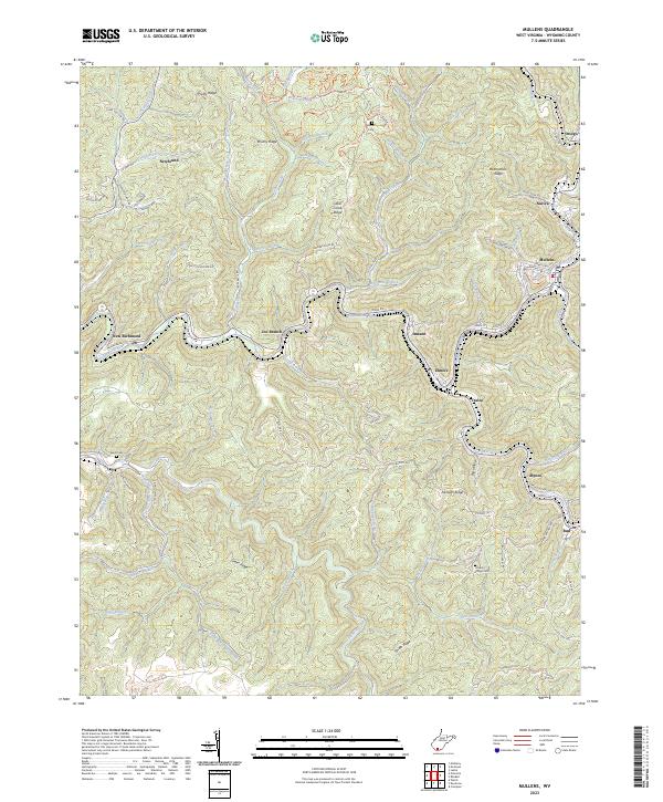 Mullens topographic map thumbnail