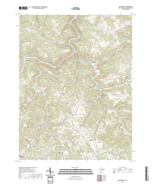 Nestorville topographic map thumbnail
