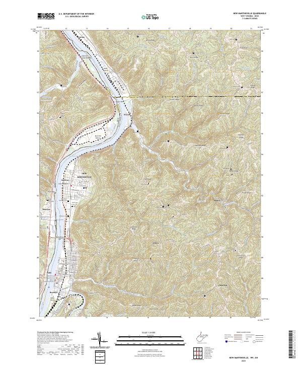 New Martinsville topographic map thumbnail