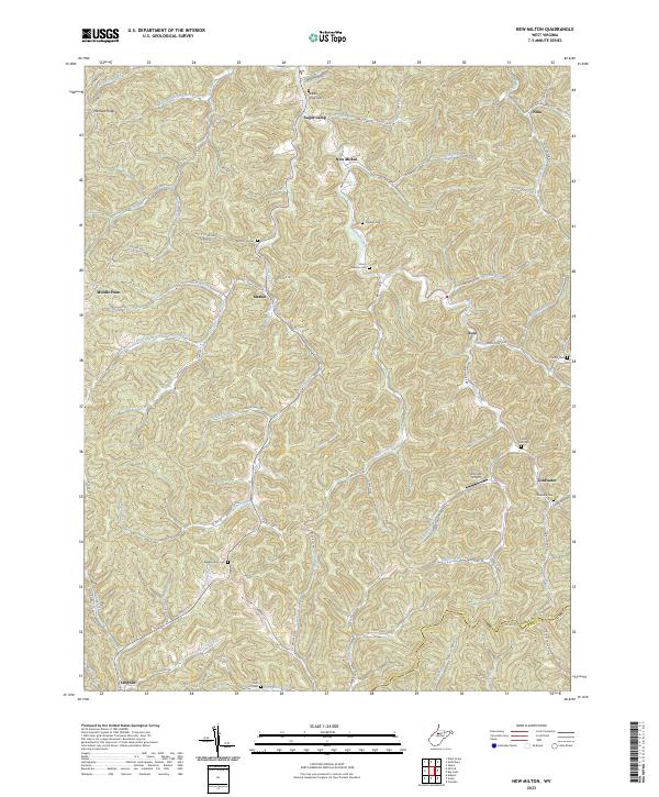 New Milton topographic map thumbnail