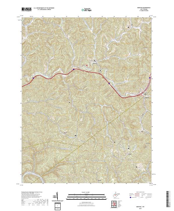Newton topographic map thumbnail