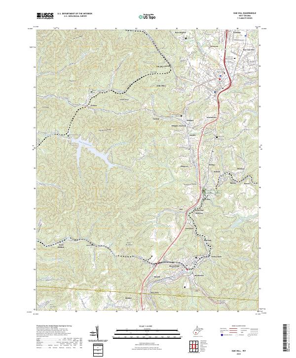Oak Hill topographic map thumbnail
