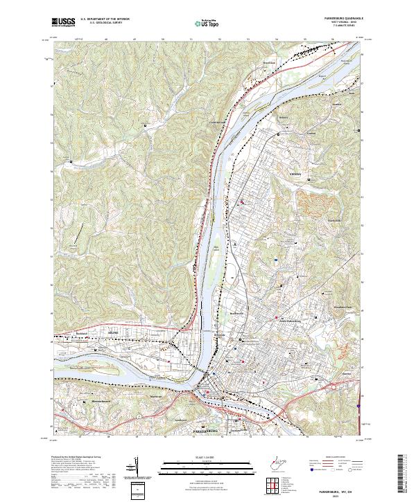 Parkersburg topographic map thumbnail