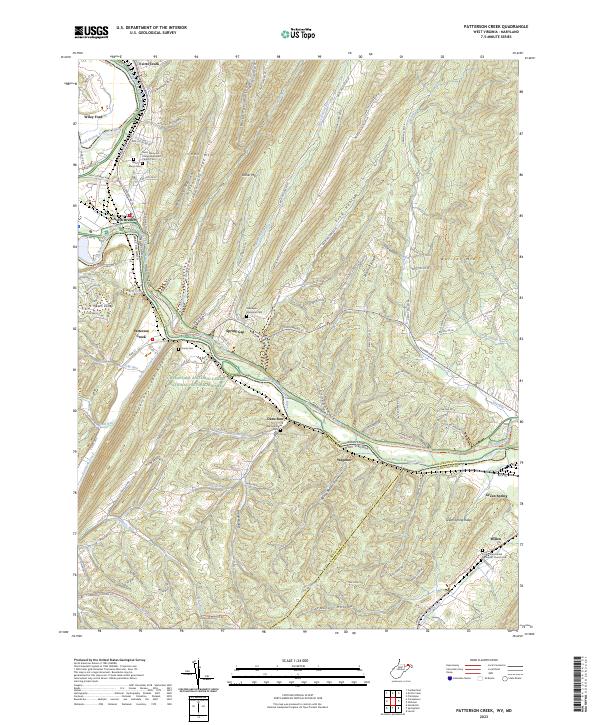 Patterson Creek topographic map thumbnail