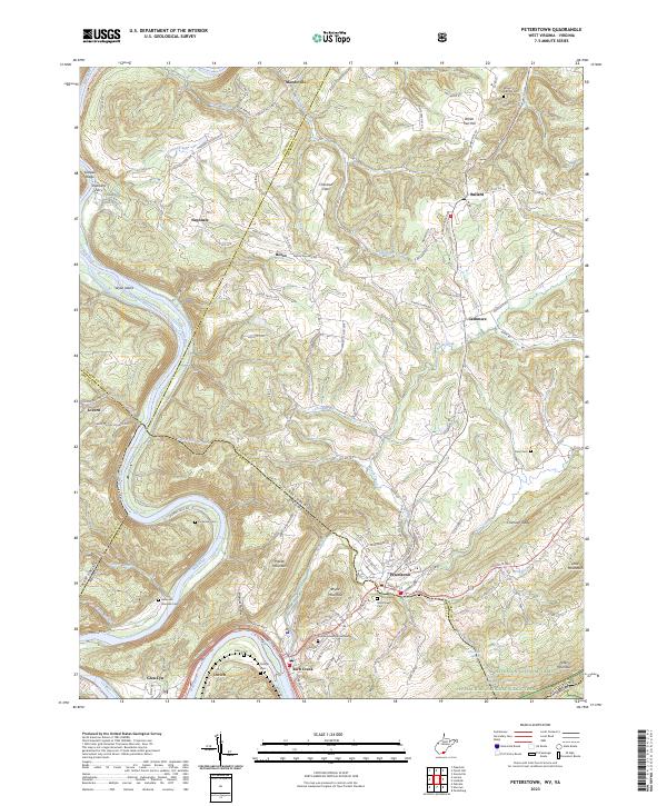 Peterstown topographic map thumbnail