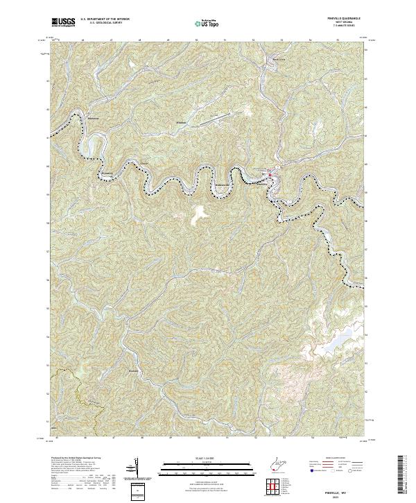 Pineville topographic map thumbnail