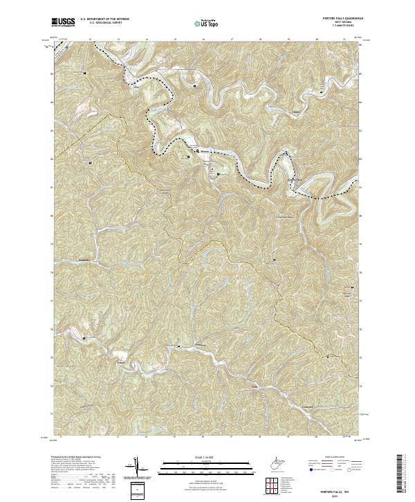 Porters Falls topographic map thumbnail