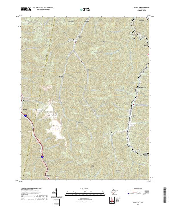 Powellton topographic map thumbnail