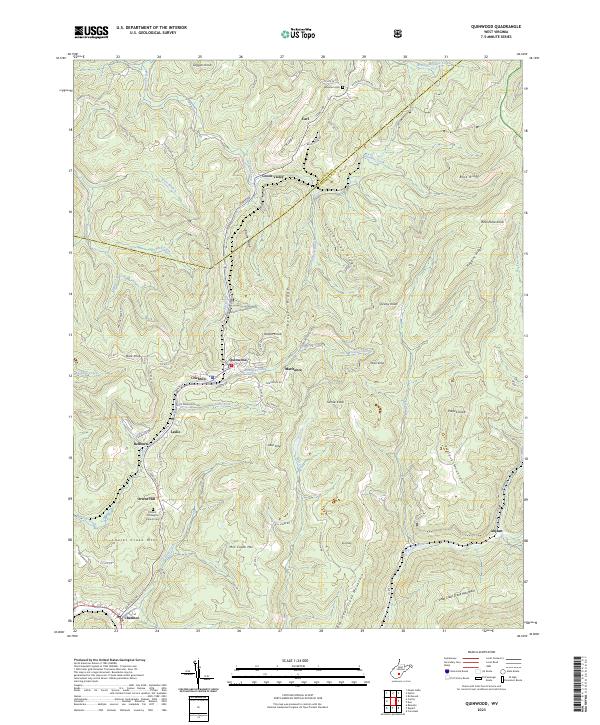 Quinwood topographic map thumbnail