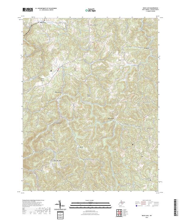 Rock Cave topographic map thumbnail