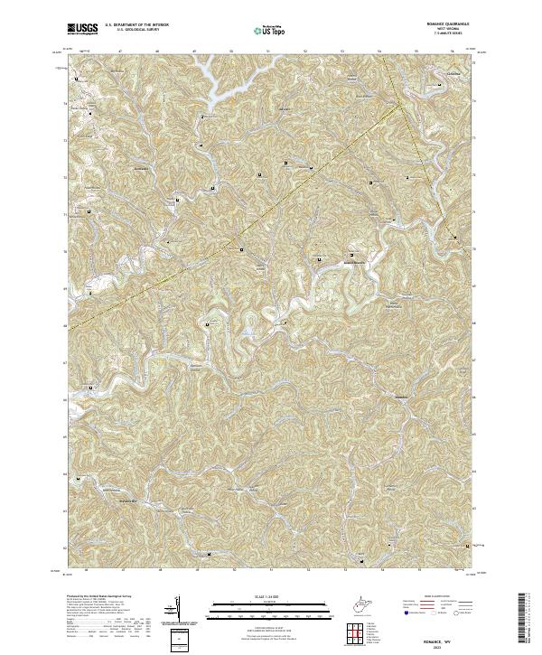 Romance topographic map thumbnail