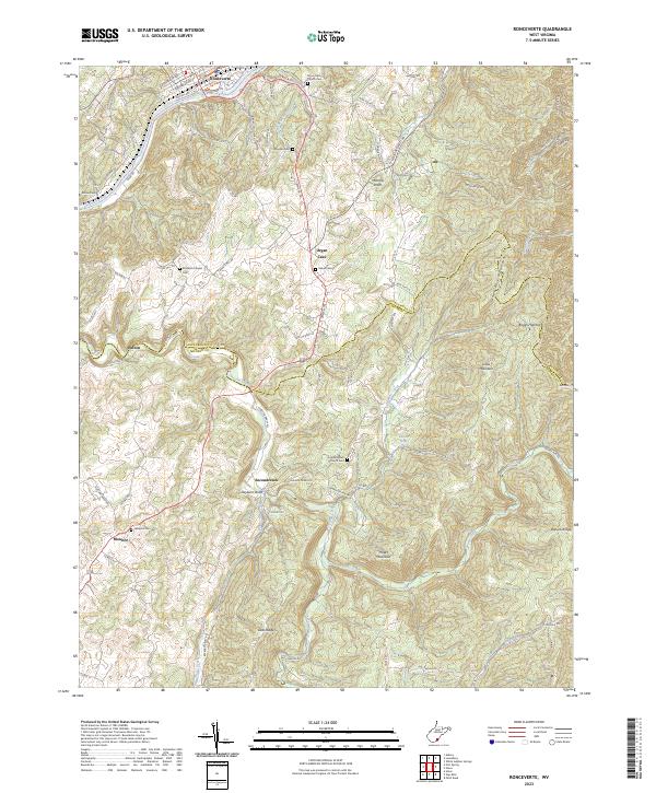 Ronceverte topographic map thumbnail