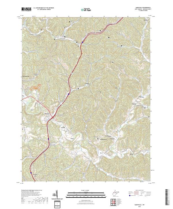 Sandyville topographic map thumbnail