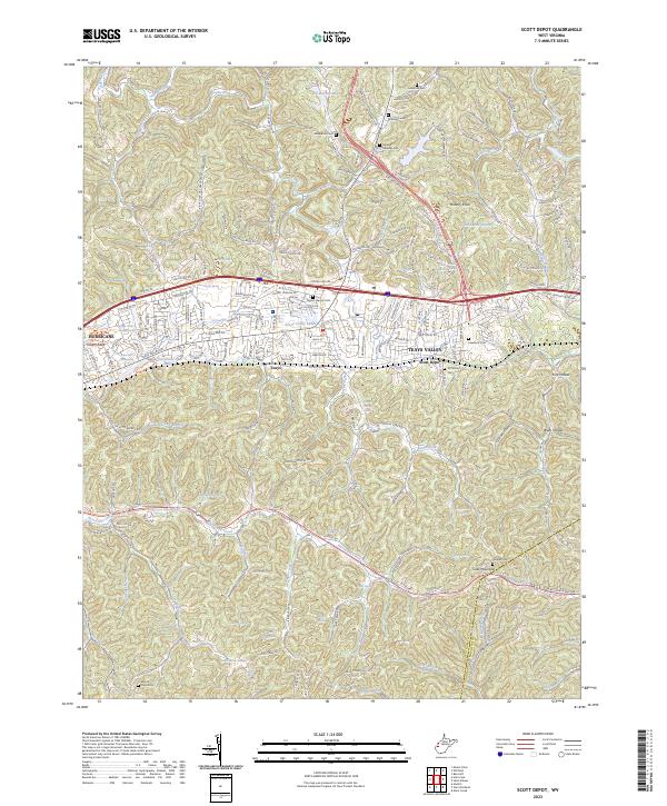 Scott Depot topographic map thumbnail