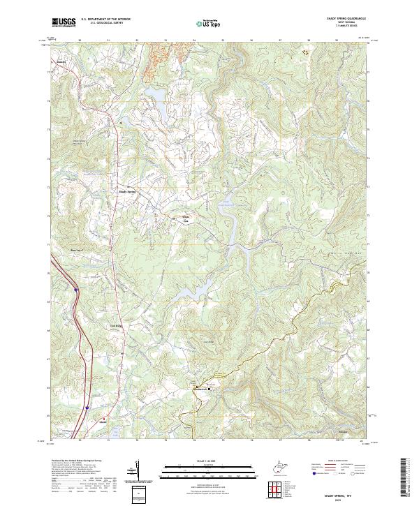 Shady Spring topographic map thumbnail