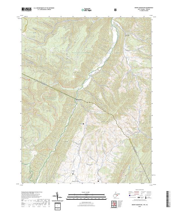 Snowy Mountain topographic map thumbnail