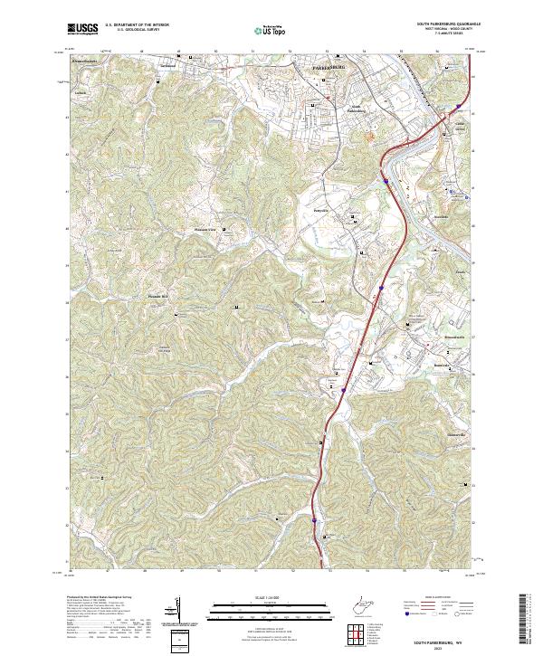 South Parkersburg topographic map thumbnail
