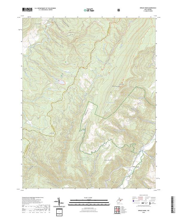 Spruce Knob topographic map thumbnail