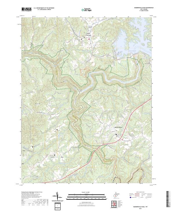 Summersville Dam topographic map thumbnail