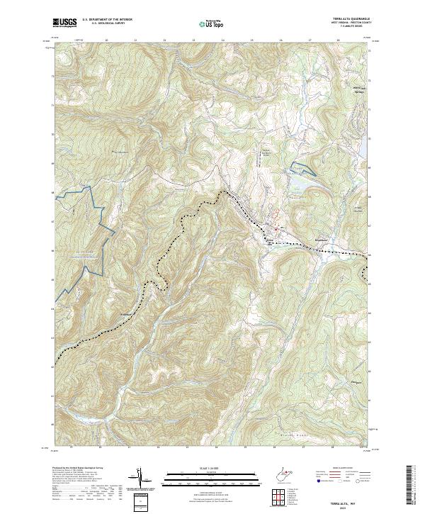 Terra Alta topographic map thumbnail