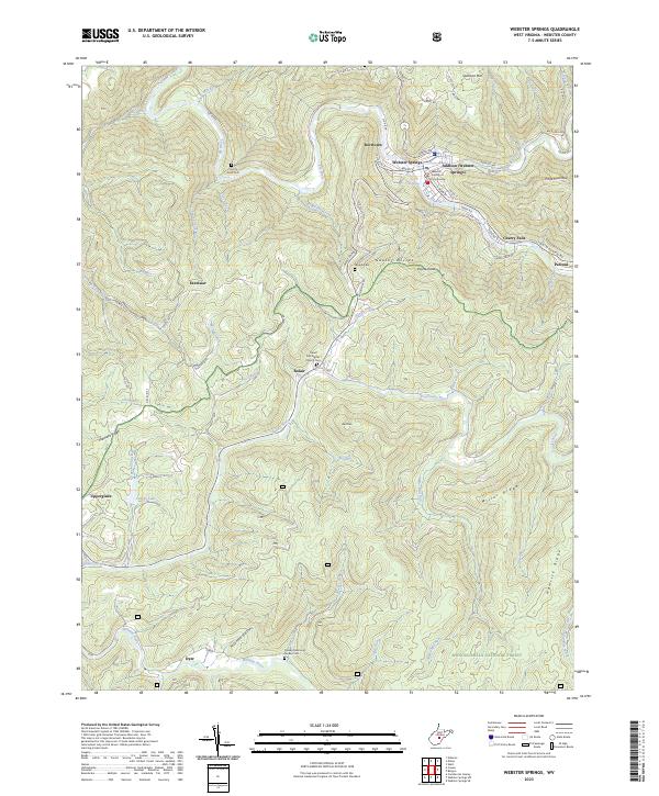 Webster Springs topographic map thumbnail