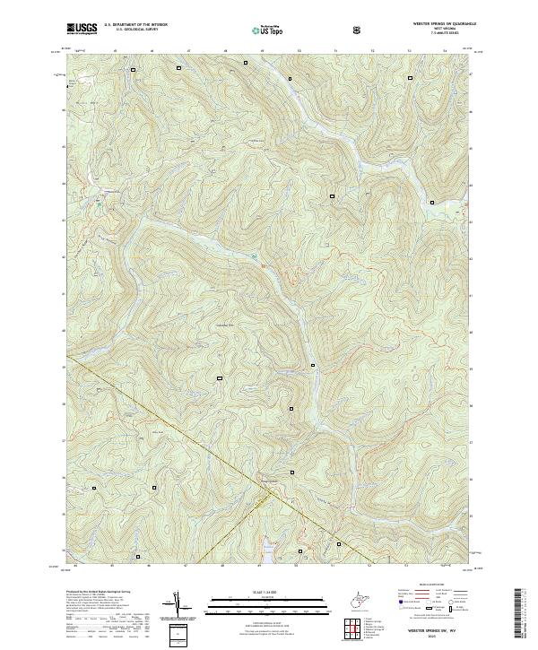 Webster Springs SW topographic map thumbnail