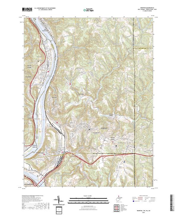Weirton topographic map thumbnail