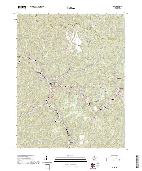 Welch topographic map thumbnail