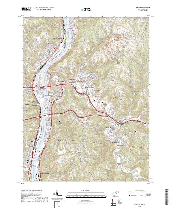 Wheeling topographic map thumbnail