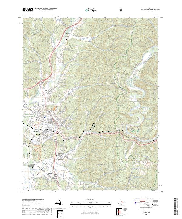 Elkins topographic map thumbnail