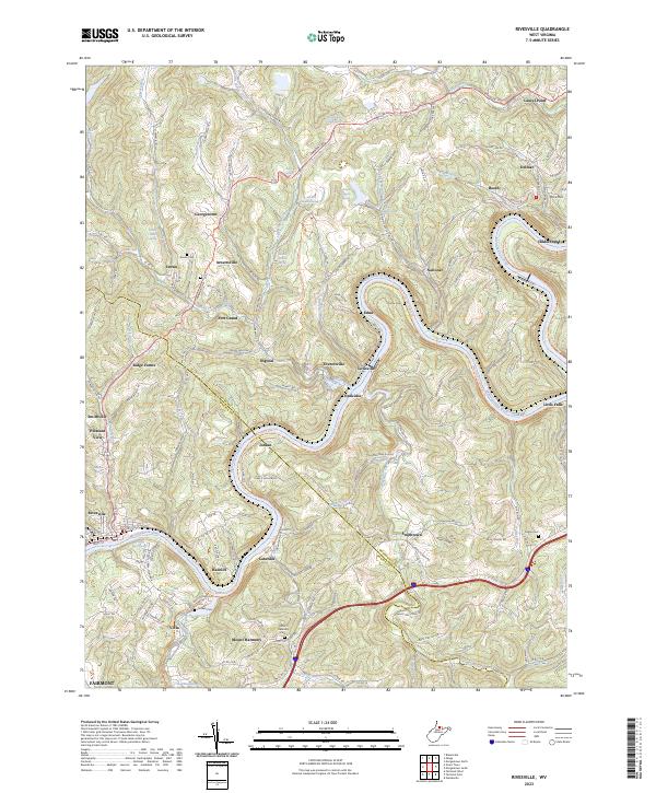 Rivesville topographic map thumbnail