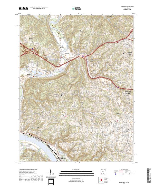 Addyston topographic map thumbnail