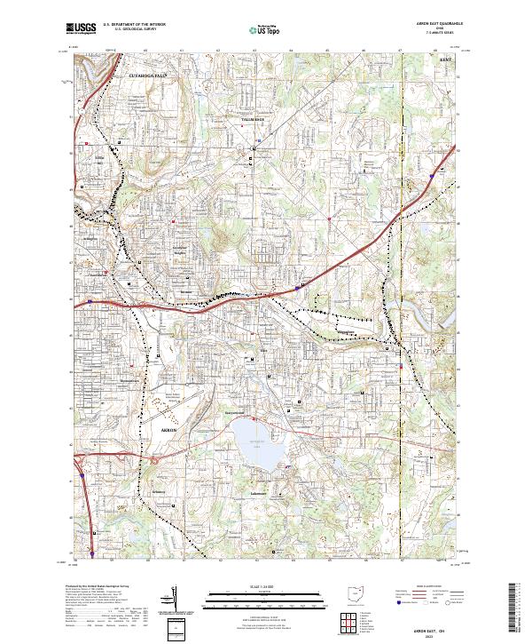 Akron East topographic map thumbnail