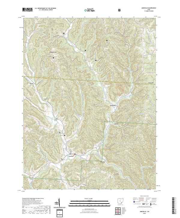 Amesville topographic map thumbnail