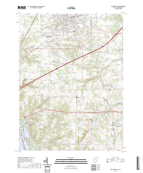 Ashland South topographic map thumbnail