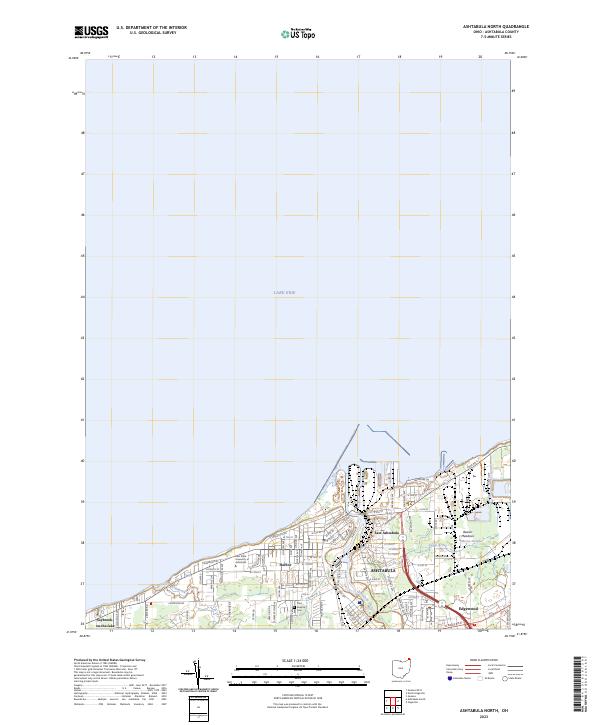 Ashtabula North topographic map thumbnail