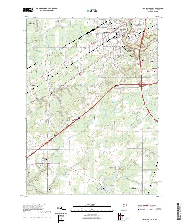 Ashtabula South topographic map thumbnail