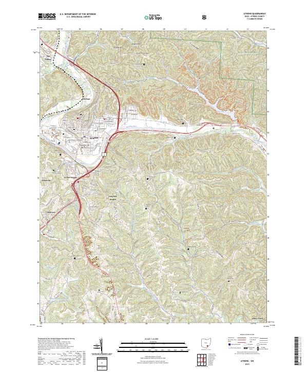 Athens topographic map thumbnail