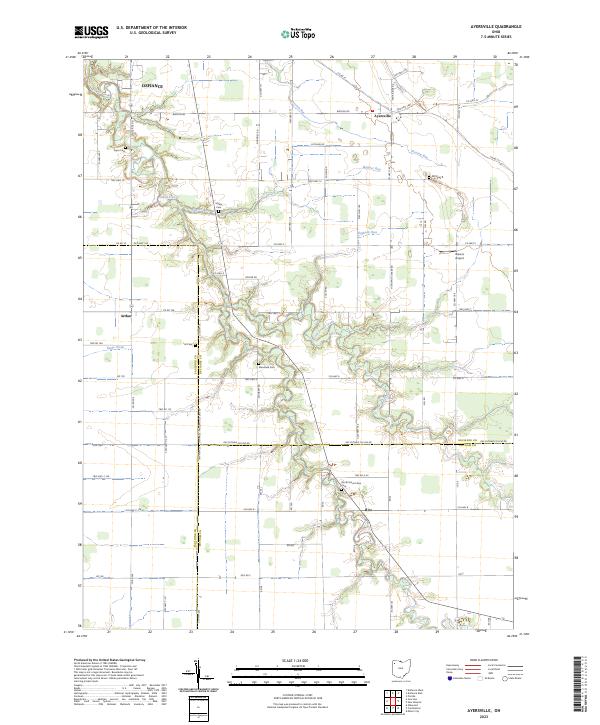 Ayersville topographic map thumbnail