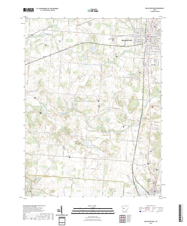 Bellefontaine topographic map thumbnail