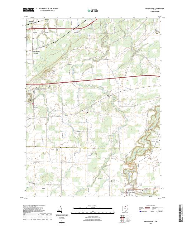 Berlin Heights topographic map thumbnail