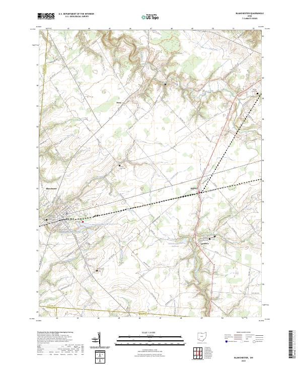 Blanchester topographic map thumbnail
