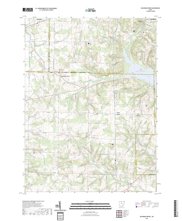 Blooming Grove topographic map thumbnail