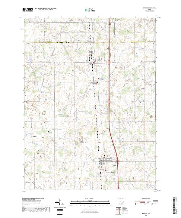 Botkins topographic map thumbnail