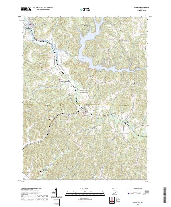 Bowerston topographic map thumbnail