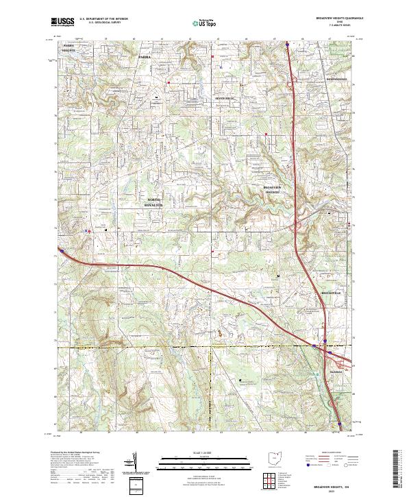 Broadview Heights topographic map thumbnail
